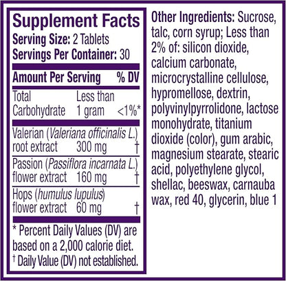 ZzzQuil PURE Zzzs Restorative Herbal Sleep, Tablets, Free of Drugs and Hormones, Melatonin-Free Formula, Valerian Root, Hops, Passion Flower, Sleep Aids for Adults, 60 Count