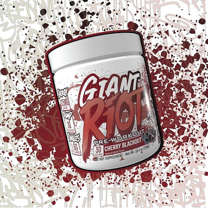 Giant Riot Pre-Workout Powder (30 Servings, Cherry Blackout)