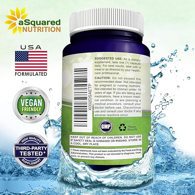 aSquared Nutrition Nicotinamide with Resveratrol - 120 Veggie Capsules - Vitamin B3 500mg (Niacinamide Flush Free) - Supplement Pills to Support NAD, Skin Cell Health & Energy