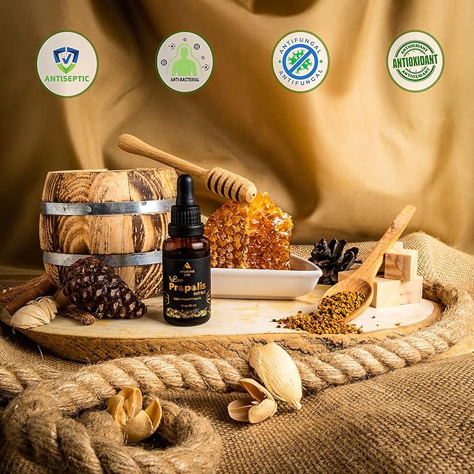 Natural Bee Propolis Extract, 30 mL, Advanced Liquid Tincture Immune System Booster and Seasonal Defense, Pure High Potency Herbal Supplement, Non-GMO (Propolis (2) Pack)…